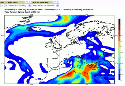  Previsione per il 5 febbraio 2015 00 UTC 