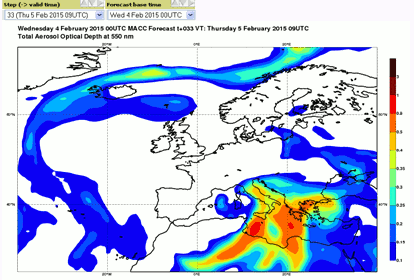  Previsione per il 5 febbraio 2015 09 UTC 