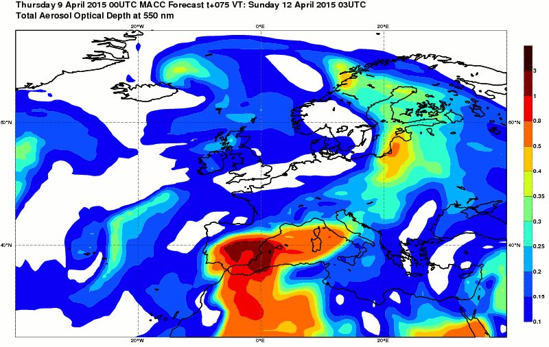  Previsione per il 12 aprile 2015 03 UTC 