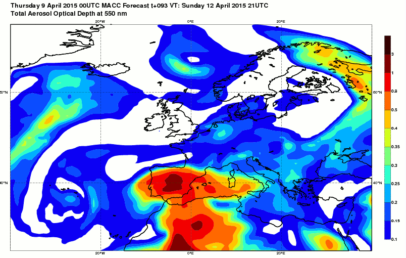  Previsione per il 12 aprile 2015 21 UTC 