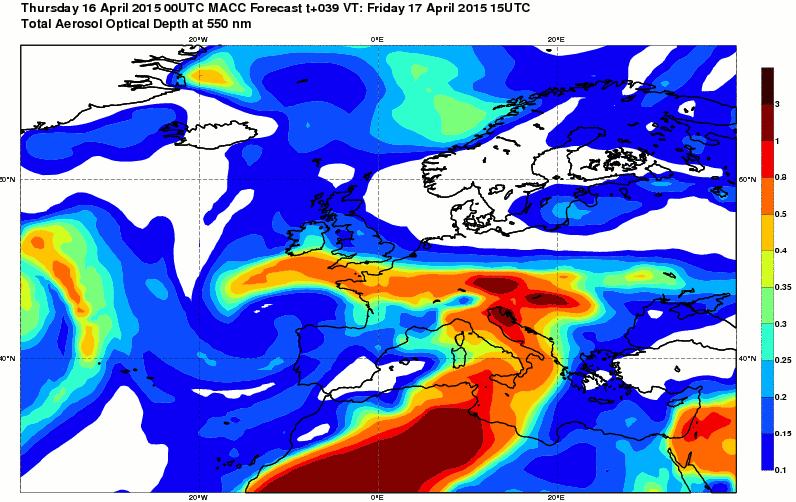  Previsione per il 17 aprile 2015 15 UTC 