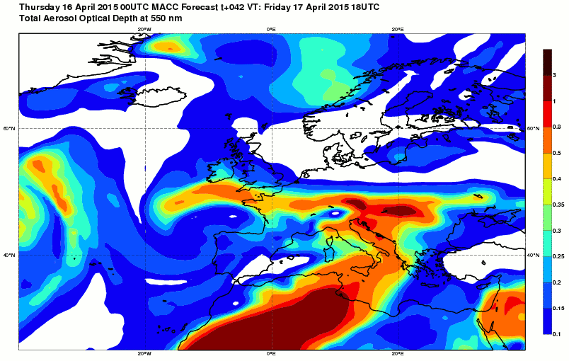  Previsione per il 17 aprile 2015 18 UTC 