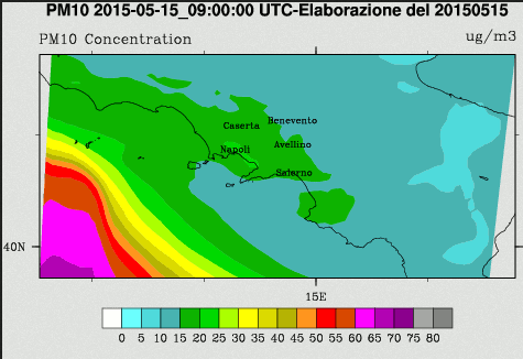  Previsione per il 15 maggio 2015 09 UTC