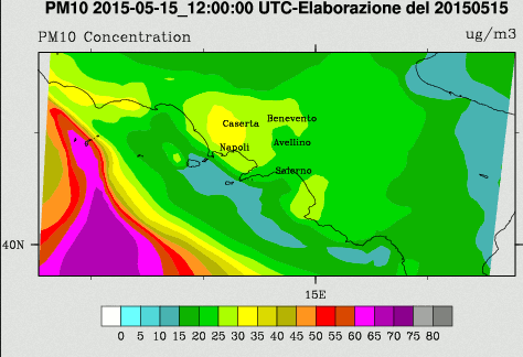  Previsione per il 15 maggio 2015 12 UTC