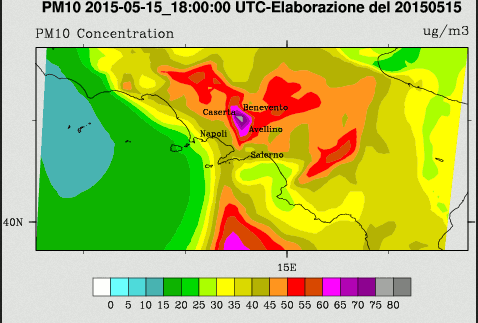  Previsione per il 15 maggio 2015 18 UTC