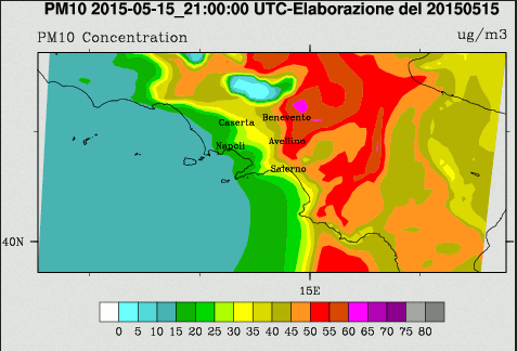  Previsione per il 15 maggio 2015 21 UTC
