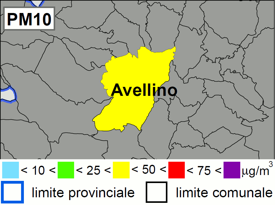 Concentrazione di oggi di PM10 a Avellino