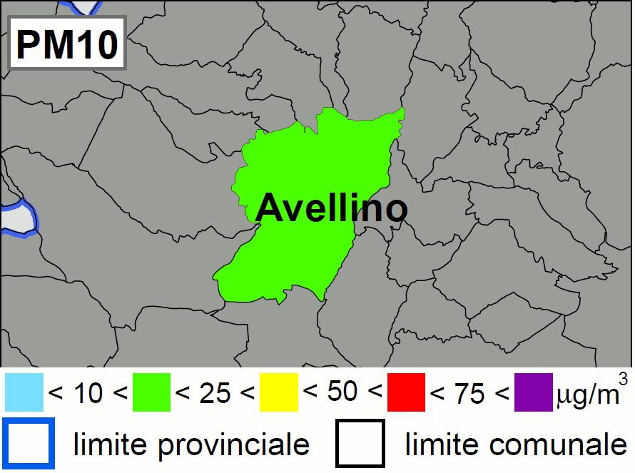 Concentrazione di oggi di PM10 a Avellino