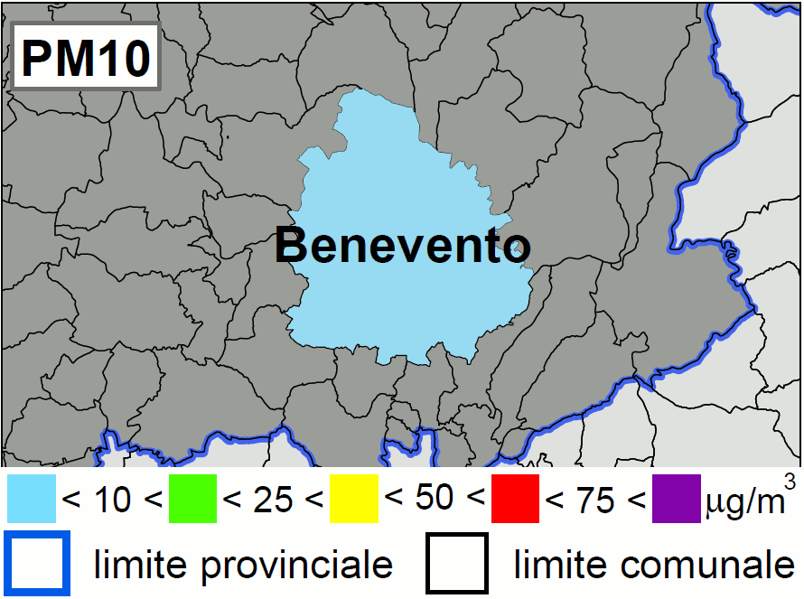 Concentrazione di domani di PM10 a Benevento
