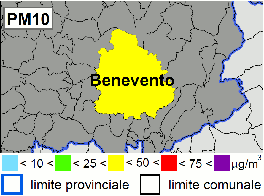 Concentrazione di oggi di PM10 a Benevento