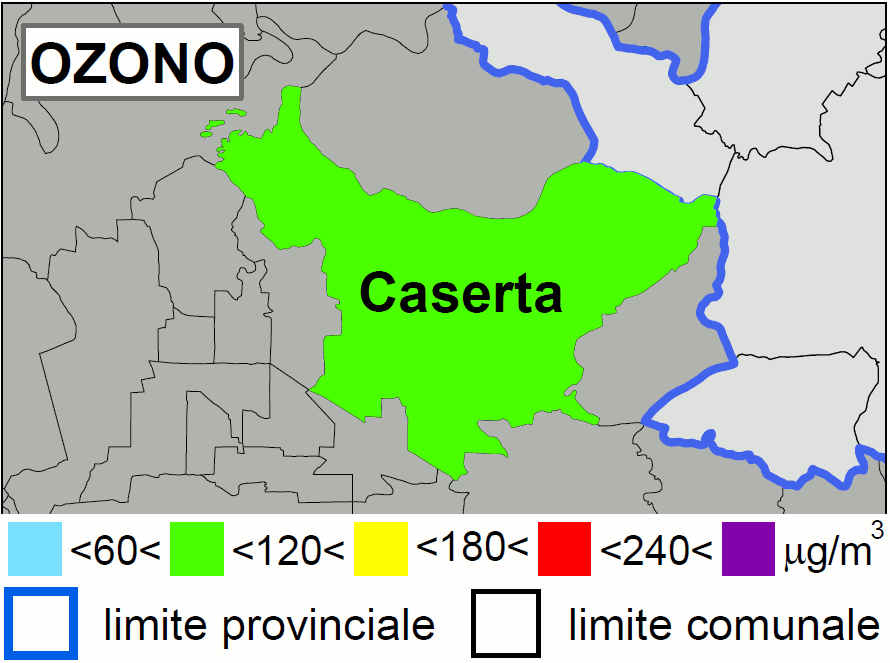 Concentrazione di oggi di O3 a Caserta