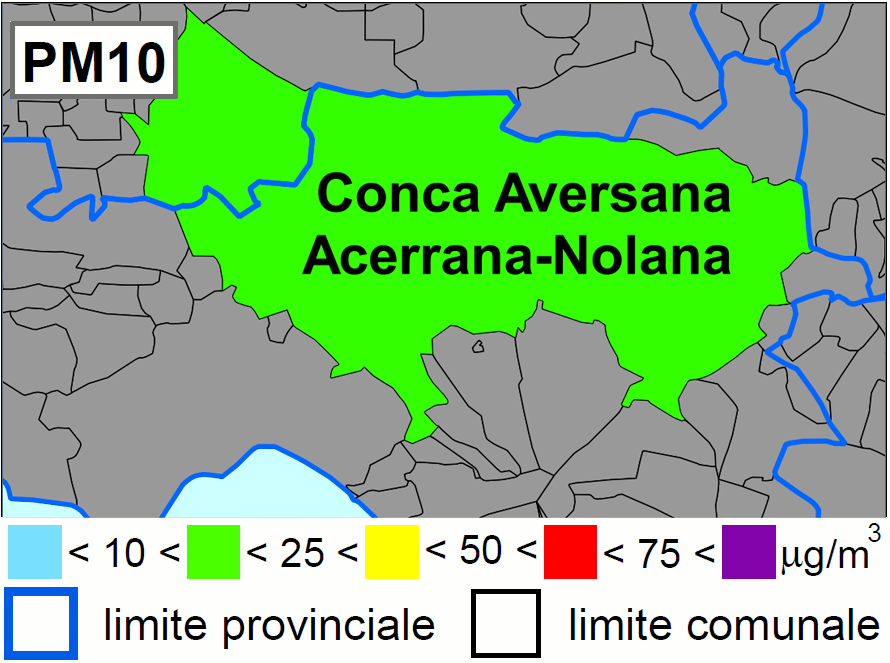 Concentrazione di dopo domani di PM10 nella Conca Aversana