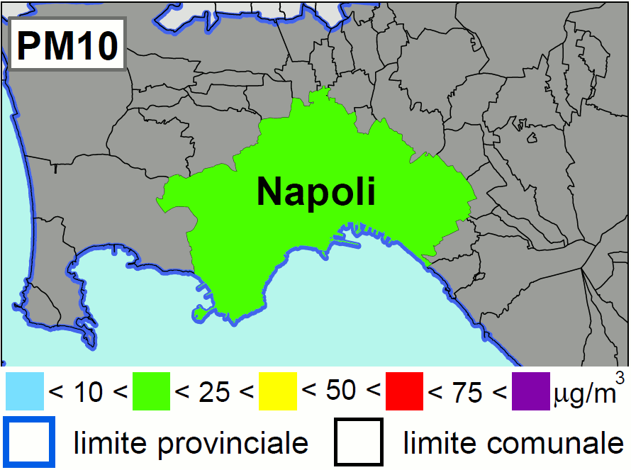 Concentrazione di dopo domani di PM10 a Napoli